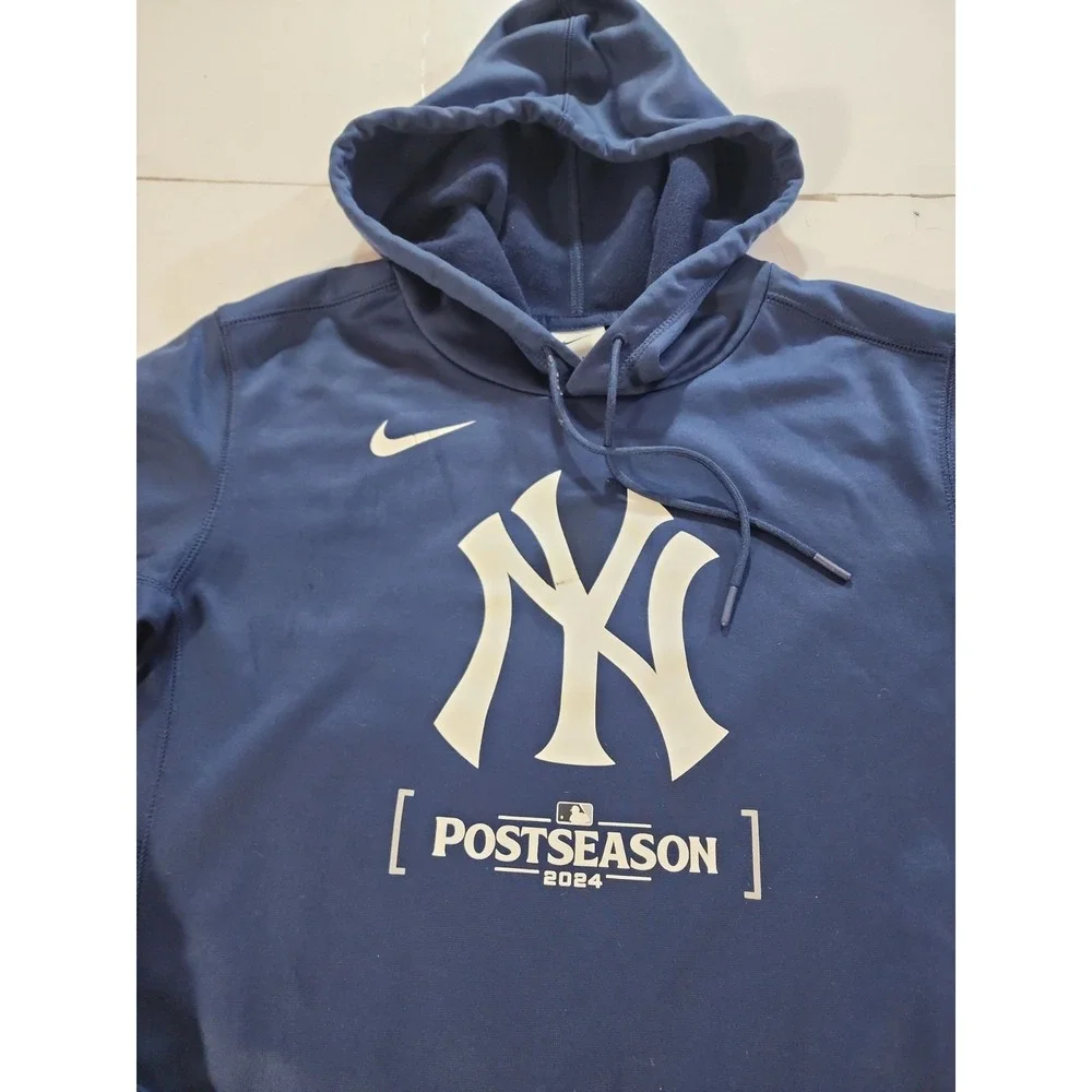 Nike New York Yankees Postseason Playoff 2024 Hoodie Mens Small Navy Blue MLB